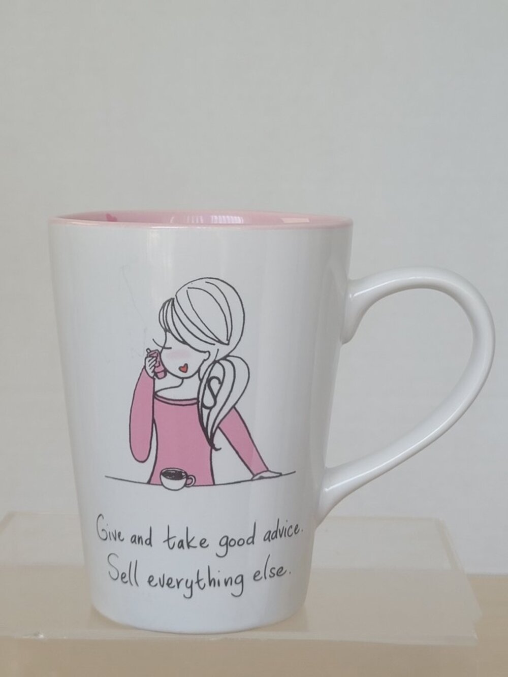Enesco Philosophie's Joanna Alberti Pink Hearts Inspirational Coffee Mug 12 oz